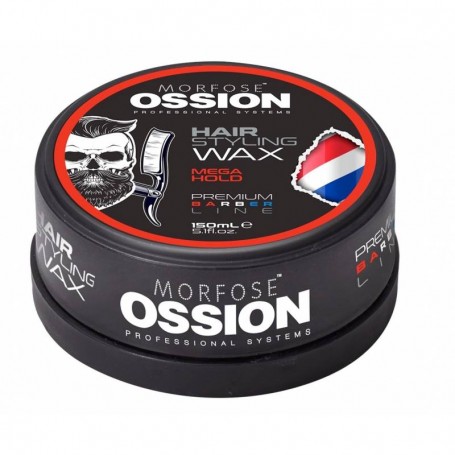 Ossion Premium Barber Line Hair Wax Mega Hold 150ml: Cera de Peinado de Fijación Mega Fuerte