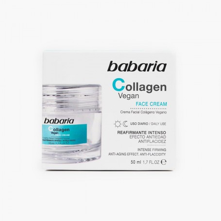 Babaria Collagen Vegan Crema Facial - Reafirmante y Redensificante - 24H Hidratación - Origen Vegetal