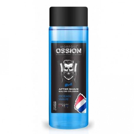 Ossion After Shave Eau de Cologne Ocean Wave 400ml - 2 en 1 Protección y Fragancia