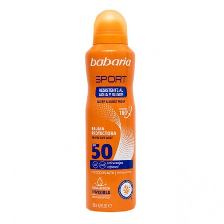 Babaria Sport Bruma Protectora SPF50 Spray 200ml - Máxima Protección y Rápida Absorción para Actividades al Aire Libre