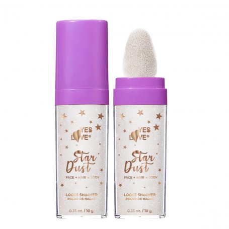 Polvo de Hadas Iluminador  Nº 1 – Star Dust - Brillo Elegante para Cuerpo, Cabello y Rostro - Aplicador de Esponja Incluido