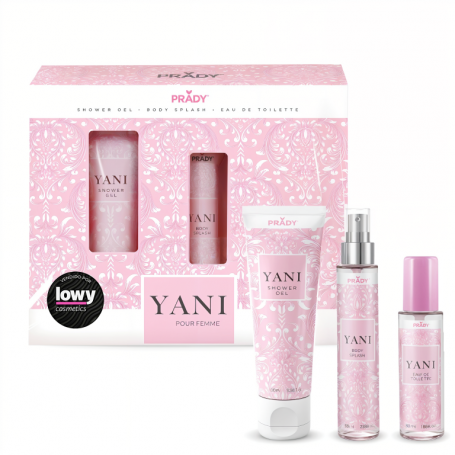 Estuche Yani - Gel de Ducha + Eau de Toilette + Body Splash Bruma - Arabe - Colonia para Mujeres Prady