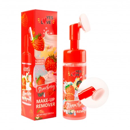 Make Up Remover Fresa 155ml - Desmaquillador Limpiador Facial Suavizante e Hidratante con Masajeador