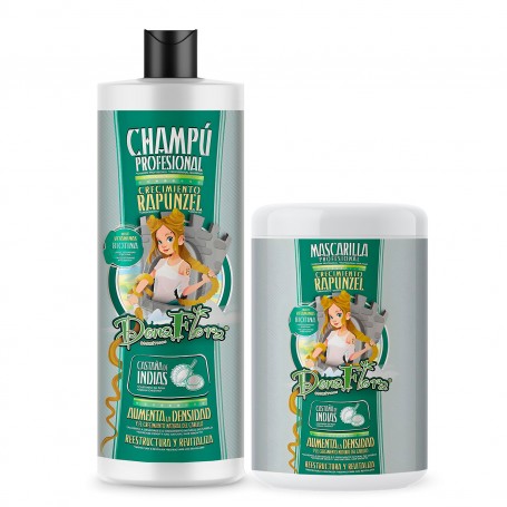 Pack DonaFlora Rapunzel: Champú 1000ml + Mascarilla 1000ml