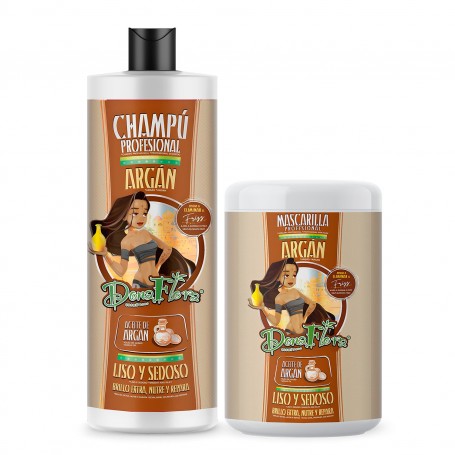 Pack DonaFlora Aceite de Argan: Champú 1000ml + Mascarilla Capilar 1000ml
