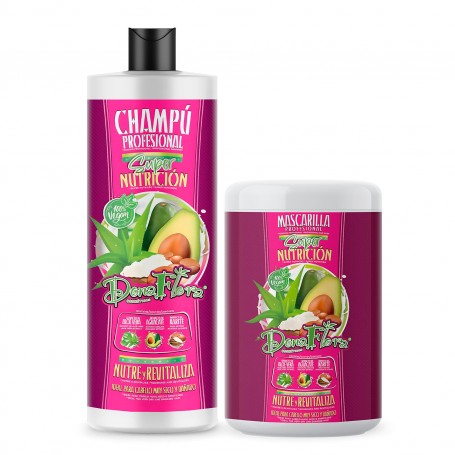 Pack DonaFlora Super Nutrición: Champú 1000ml + Mascarilla Capilar 1000ml