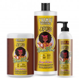 Pack Dona Flora Afro: Champú 1000ml + Mascarilla Capilar 1000ml  + Leave-In 500ml