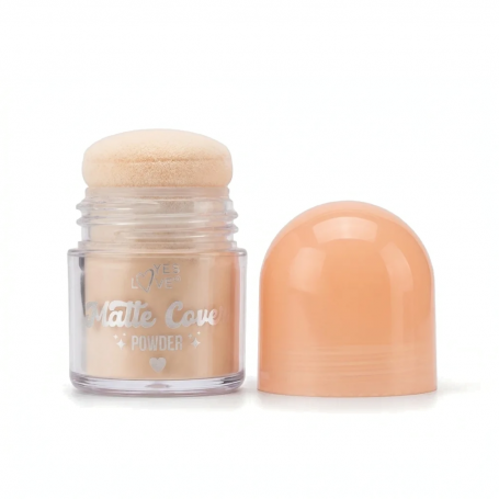 Yes Love Polvo Compacto Facial Matte con Borla | Maquillaje Cobertura Perfecta